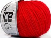 Wol merino garen rood - 50 gram rode merinowol | dewolwinkel