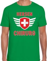 Hersen chirurg verkleed t-shirt groen voor heren - hersenspecialist carnaval / feest shirt kleding / kostuum S