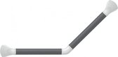 Wandbeugel zwart-grijs met afdekkappen in mat wit - 45 graden gehoekt 30 x 30 cm - SecuCare