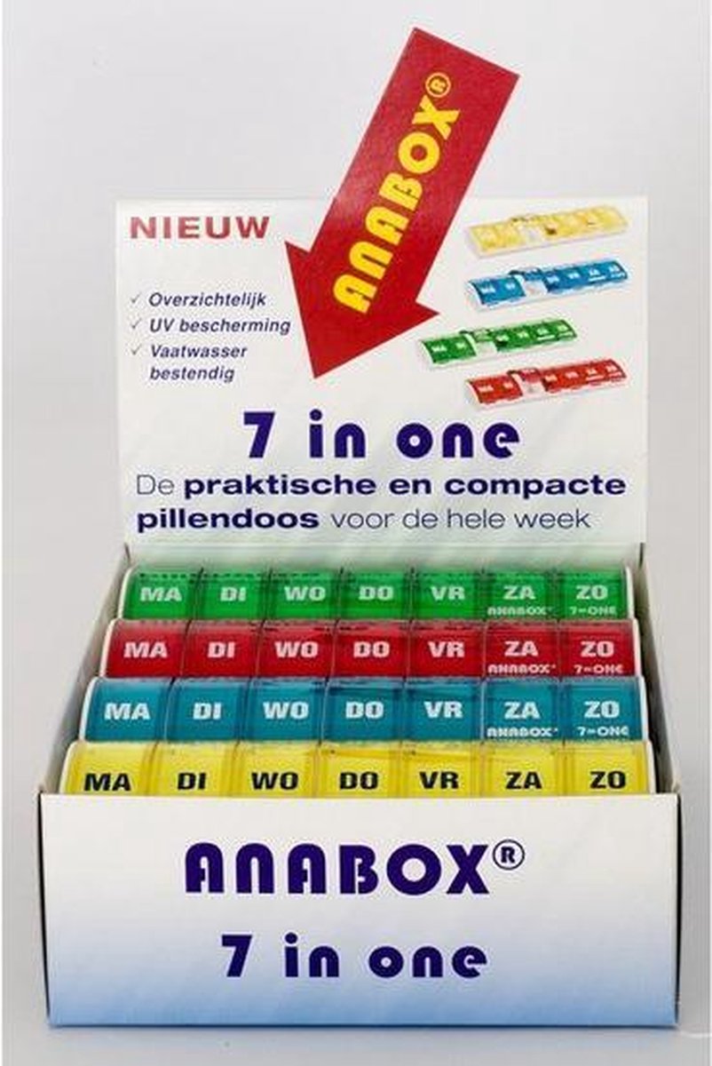 Goedkoopste Able2 Anabox pillendoos weekbox - Kleuren Variable