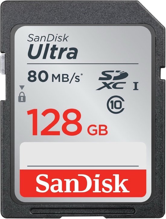SanDisk Ultra SDXC Kaart 128GB - 80MB/s CL10 - SanDisk