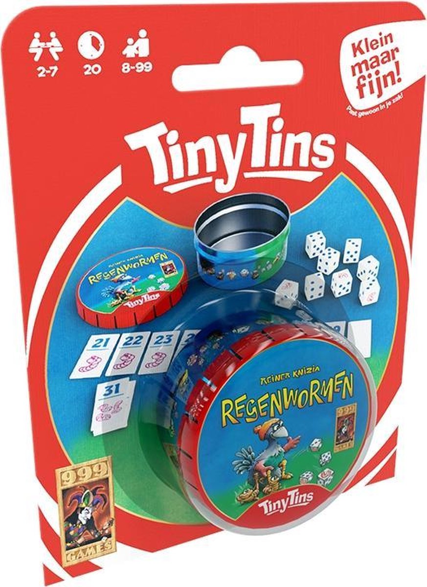 Mm Het spijt me was Tiny Tins: Regenwormen Dobbelspel | Games | bol.com