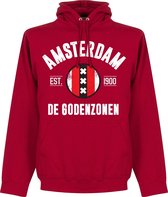 Amsterdam Established Hooded Sweater - Rood - XXL