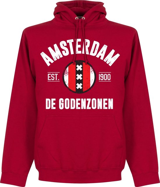Amsterdam Established Hooded Sweater - Rood - XXL