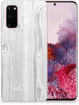 Geschikt voor Samsung Galaxy S20 Bumper Hoesje White Wood