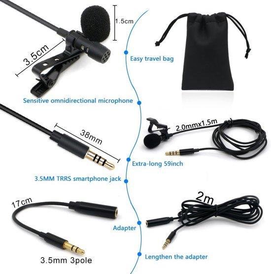 Microfoon voor / Telefoon - Aansluiting + Adapter - Condensormicrofoon Comp |