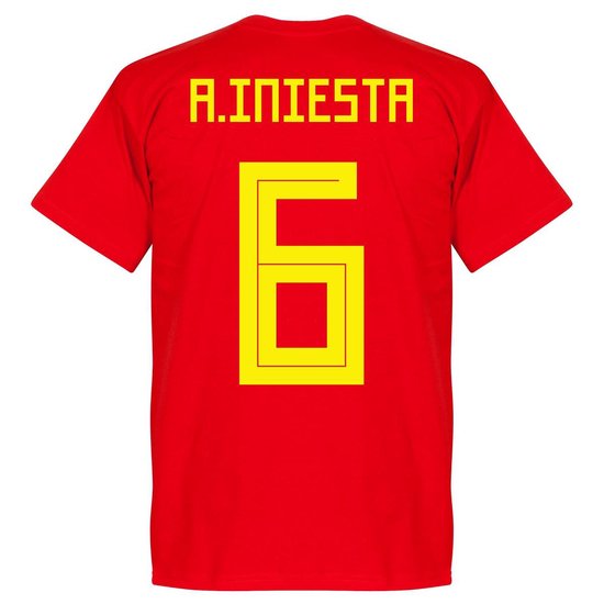 Maillot Extérieur Espagne 2016/17 Adidas - Iniesta #6 - Taille XL - Neuf