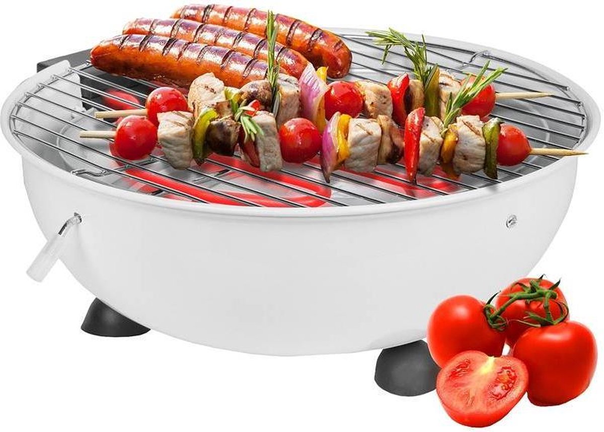 Cuisinier Deluxe Elektrische Tafelbarbecue - Wit - Cuisinier