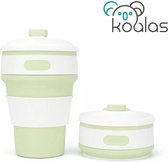 Koffiebeker to go - Inklapbare beker - Duurzame beker - 100% BPA vrij - Opvouwbaar - Reisbeker - Meeneem beker -Travel cup - 350 ml - Groen
