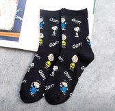 snoopy sokken zwart