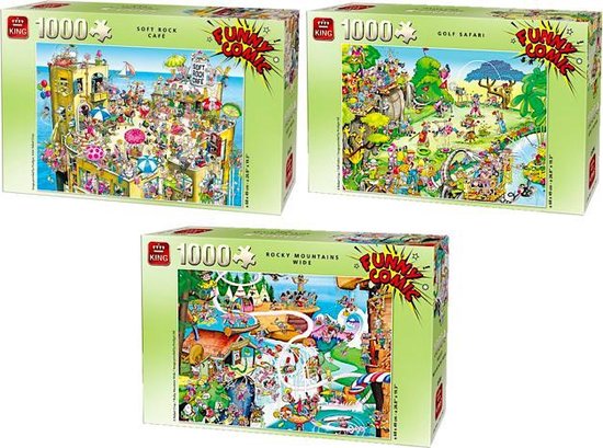 King Funny Comic Mega Puzzelpakket King Funny Comic Puzzel - Safari 1000... | bol.com