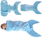 Bramble – Inbakerslaapzak – 0-3 maanden Baby Zeemeermin slaapzak – Zacht en Plush Swaddle blanket - Baby Blue