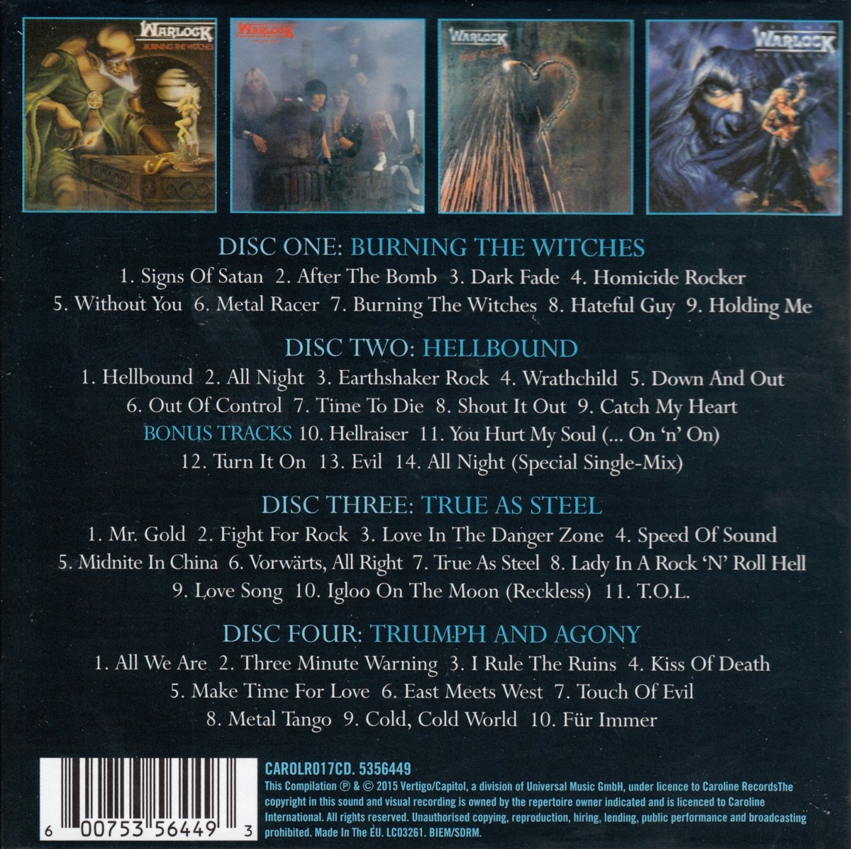 I Rule The Ruins, Warlock CD (album) Muziek