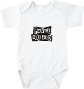 Go Mama® Baby Cadeau - Zwangerschap aankondiging - Baby Pyjama - Rompertjes Baby met Tekst - Babyshower - Punk's Not Fed - Wit - Maat 62/68 - Korte mouw