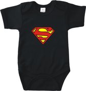 Rompertjes baby met tekst - Superman - Romper zwart - Maat 62/68