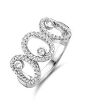 Silver Rose -R2043W-64 -Ring -925 Zilver gerodineerd -Cubic Zirkonia