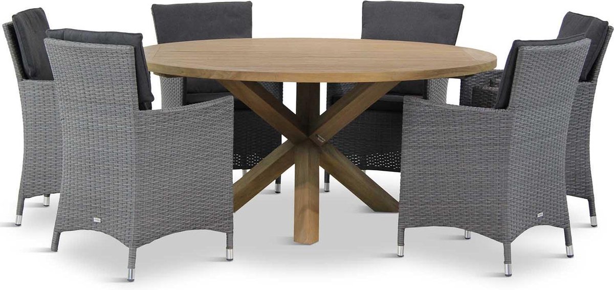 Garden Collections Orlando/Sand City rond 160 cm dining tuinset 7-delig