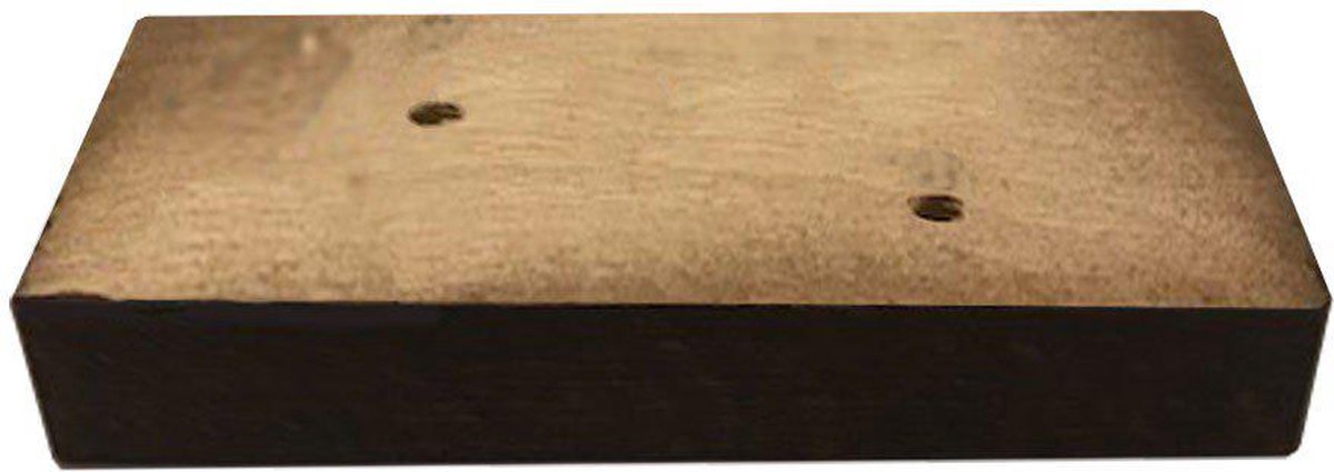 Bruine rechthoekige houten meubelpoot 2 cm