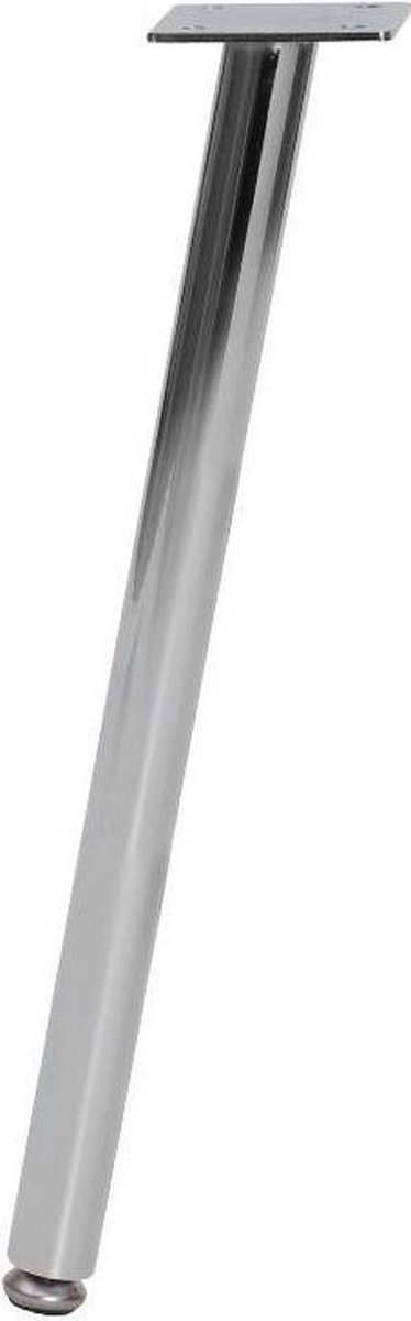 FLE - Stalen schuine meubelpoot chroom rond ø 2,5 cm en hoogte 36 cm