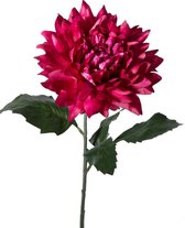 Viv! Home Luxuries Dahlia extra groot - zijden bloem - donker roze - 69cm - topkwaliteit