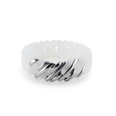 Rubz milky white Pixel bracelet with silvermix metal