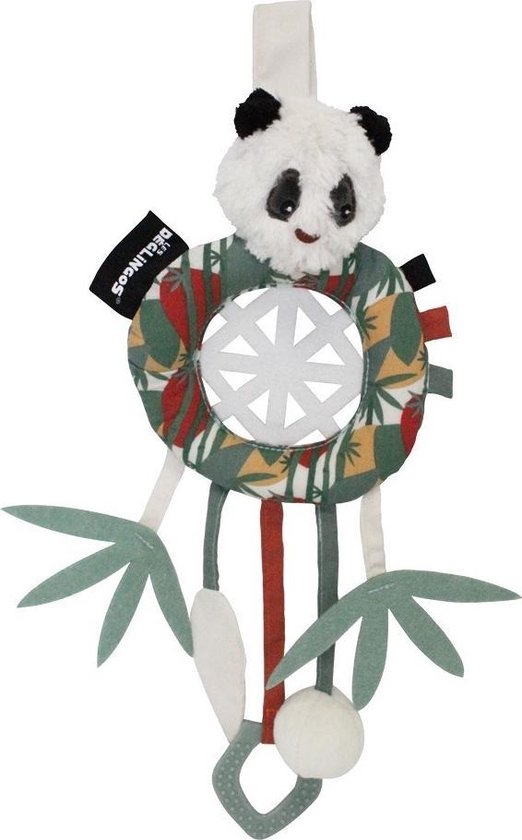 Les Deglingos Dromenvanger Panda Wit/groen 34 Cm