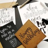 Florence Handlettering papier - Zwart, OffWit, Bruin & Wit - A5 - 216g