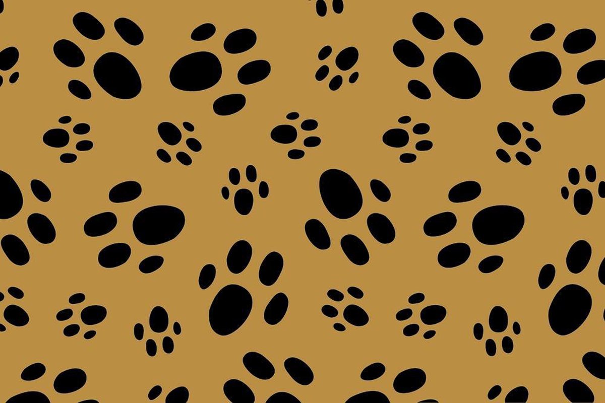 Bol.com Papillon voerbak dieren placemat - Pootjes Bruin 50x40 cm aanbieding