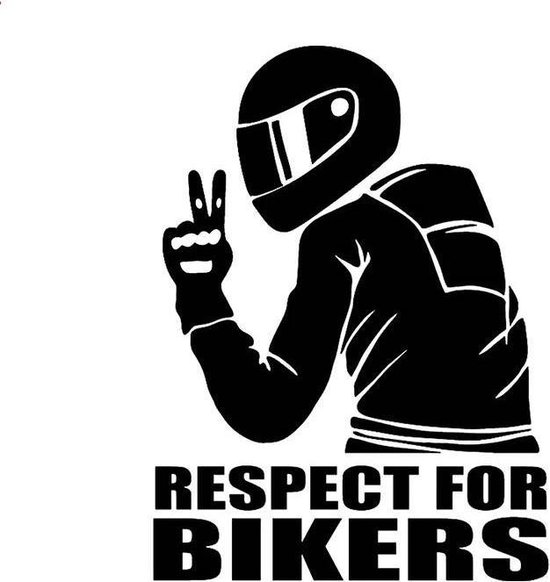 Autocollant 'Respect pour les motards' | voiture / moto / ordinateur  portable | bol