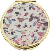 Clayre & Eef Handspiegel - Ø 6 cm - multi - ijzer / glas - rond - vogels - melady - MLMI0044