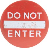 Clayre & Eef Tekstbord 30*30 cm Rood Ijzer Rond Wandbord Quote Bord