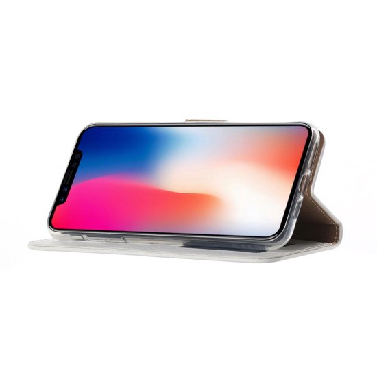 iPhone 11 Pro Max - Bookcase white - étui portefeuille + 2X Full Cover Tempered Glass écran en verre trempé