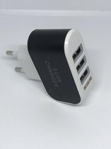 TELEFOON STEKKER / OPLADER 3 USB  INGANGEN IN HET ZWART - voor telefoons, tablets en ipad!