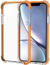 TPU Bumper telefoonhoesje geschikt voor Apple iPhone 11 Hoesje Oranje x Transparant