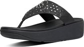 FitFlop™ Myla Floral Stud Toe-Thongs PU All Black - Maat 39