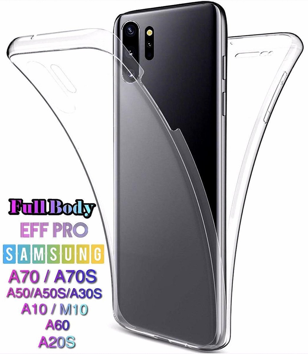 SAMSUNG Galaxy A60 Dual TPU Case Transparant 360° Graden, Optimale Siliconen bescherming Voor- en Achterkant (2 in 1) - Eff Pro