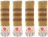 4 stuks Stoelpoot Sokken - Socks Beschermers Dopjes - Stoel Vloer Bescherming Vloerbeschermers - Strepen