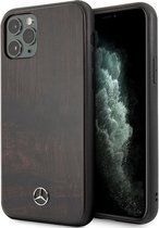 Mercedes-Benz Wood Hard Case - Apple iPhone 11 Pro (5.8'') - Donkerbruin