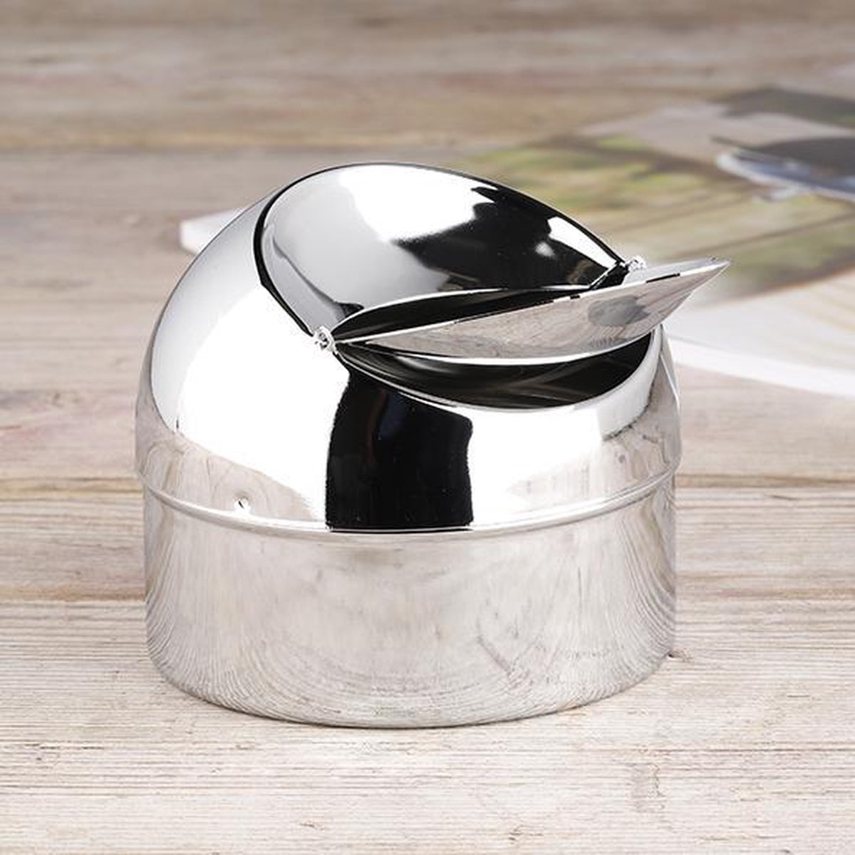 Goedkoopste haushalt 16049 - 4 x Haushalt klap asbak - metaal - 9 cm