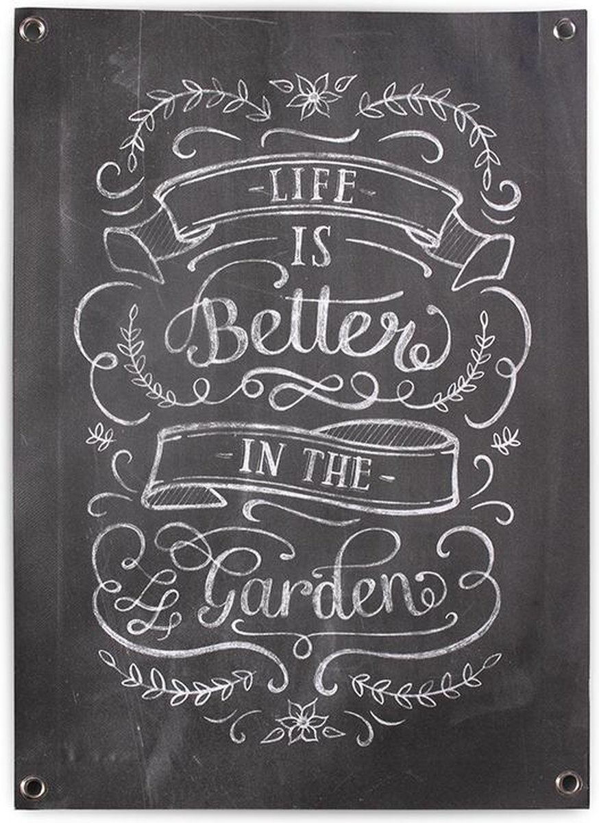 vertaling Veel gevaarlijke situaties zeewier Tuinposter voor buiten tekst quote Life Is Better In The Garden krijtbord  50x70 | bol.com