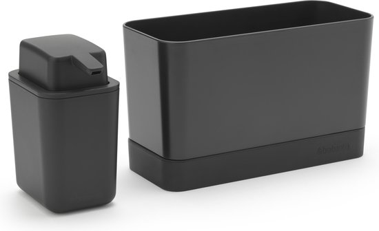Brabantia SinkSide set pour organiseur espace évier, panier d'évier et distributeur de savon - Dark Grey