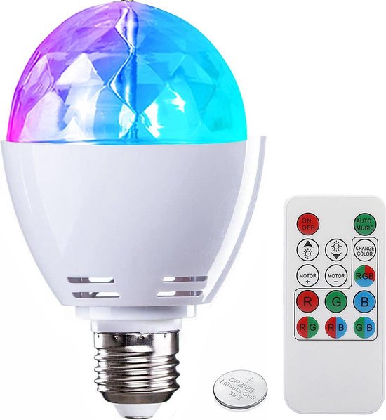 Discolamp | E27 | LED | Roterend | RGB | Op Geluid | Discobol | In Gewone  Lamp | bol.com