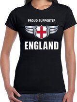 Proud supporter England / Engeland t-shirt zwart voor dames L