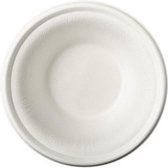 24x Plateaux / bols en canne à sucre blanc 15,5x4,6 cm biodégradables - Assiettes rondes jetables - Vaisselle pure - Matériaux durables - Assiettes de vaisselle jetables respectueuses de l'environnement - Respectueux de l'environnement