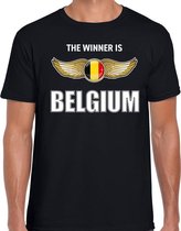 The winner is Belgium / Belgie t-shirt zwart voor heren - landen supporter shirt / kleding - Songfestival / EK / WK M