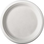 24x Witte suikerriet dinerbordjes 26 cm biologisch afbreekbaar - Ronde wegwerp bordjes - Pure tableware - Duurzame materialen - Milieuvriendelijke wegwerpservies borden - Ecologisch verantwoord