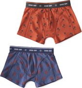 Little Label - boxershorts 2-pack - palm orange & lobster - maat: 92 - bio-katoen