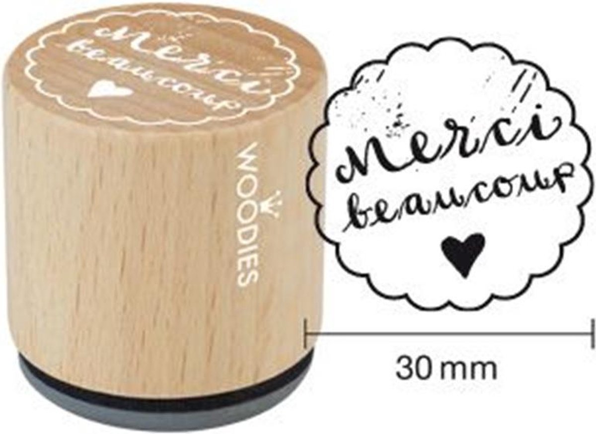 Houten Handstempel Woodies | Merci Beaucoup - Stempels - Stempels volwassenen - Snelle Levering