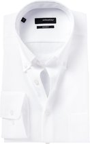 Seidensticker regular fit overhemd - button-down - wit - Strijkvrij - Boordmaat: 41
