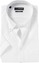 Seidensticker regular fit overhemd - korte mouw met button-down kraag - wit - Strijkvrij - Boordmaat: 42